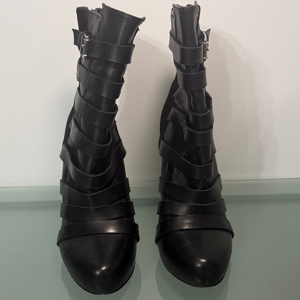 Sam Edelman Black Strappy Heeled Boots